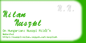 milan nuszpl business card